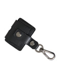 Dolce & Gabbana Black Smooth Leather Silver Metal Airpods Case