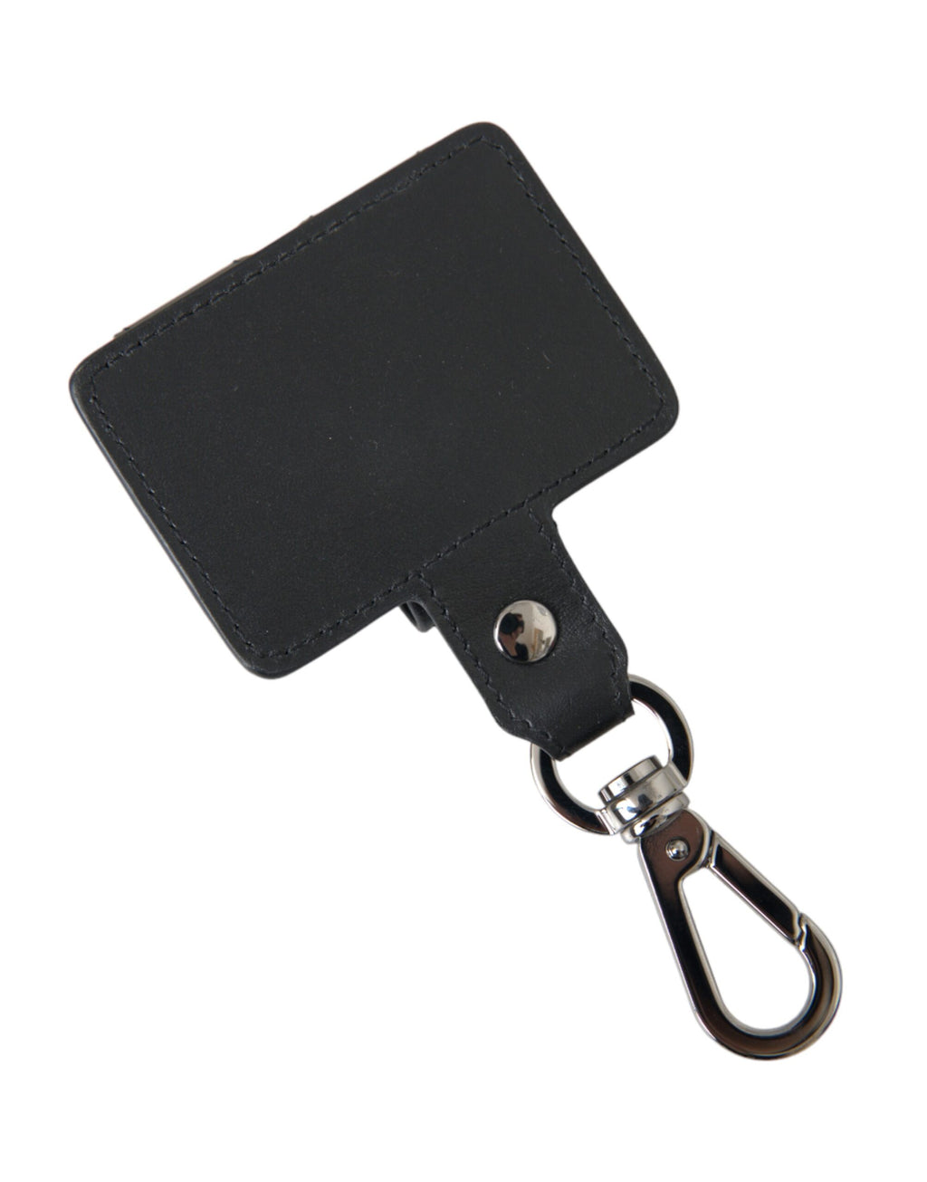 Dolce & Gabbana Black Smooth Leather Silver Metal Airpods Case