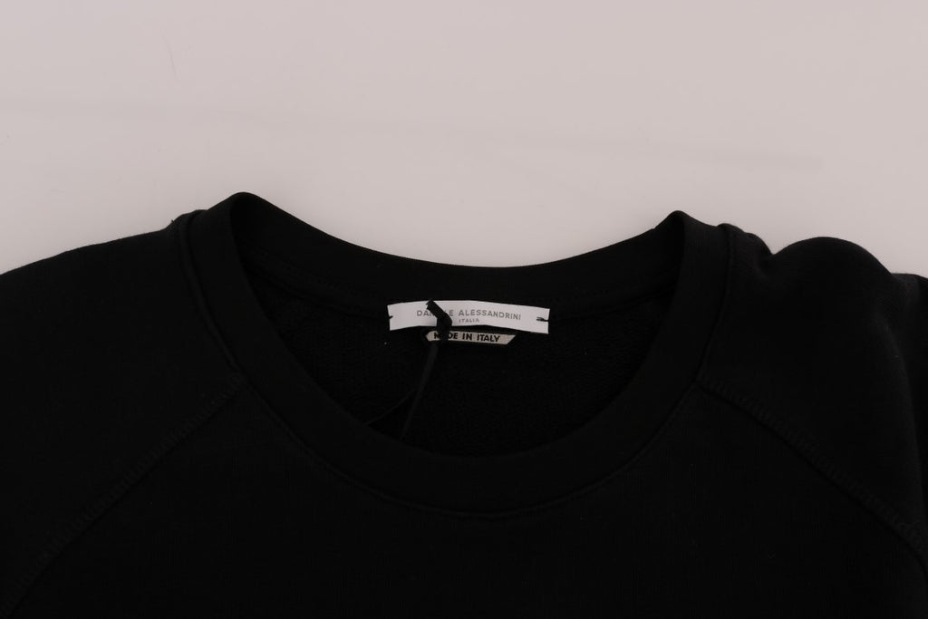 Daniele Alessandrini Schwarzer Pullover aus Baumwolle mit Rundhalsausschnitt