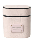 Dolce & Gabbana Light Pink Leather Metal Logo Plaque AirPods Case