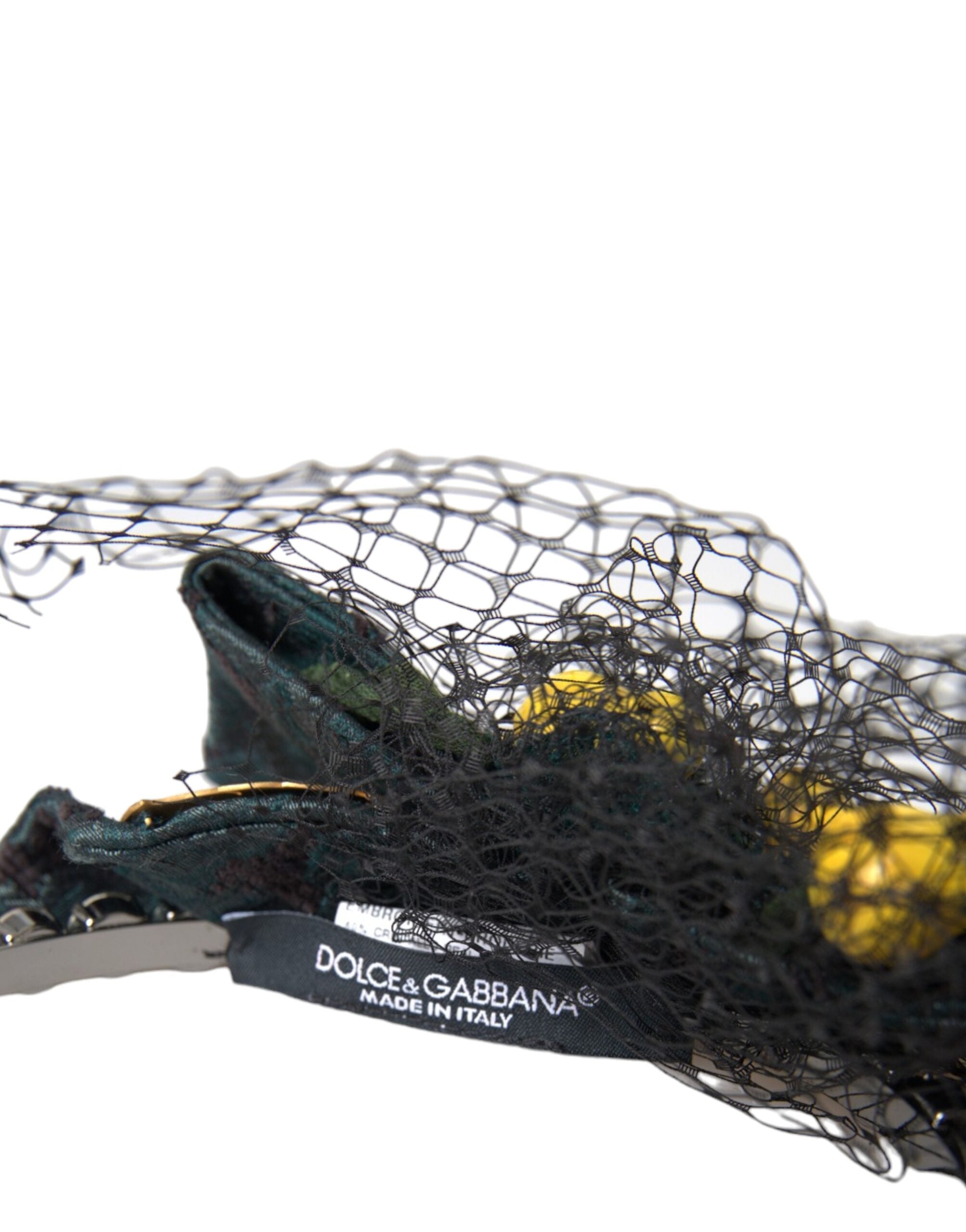 Dolce & Gabbana Black Lemons Sicily Purple Crystal Mesh Headband Tiara