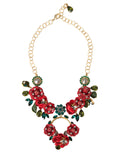 Dolce & Gabbana Gold-Tone Brass Link Chain RosePetal Crystal Pendant Necklace