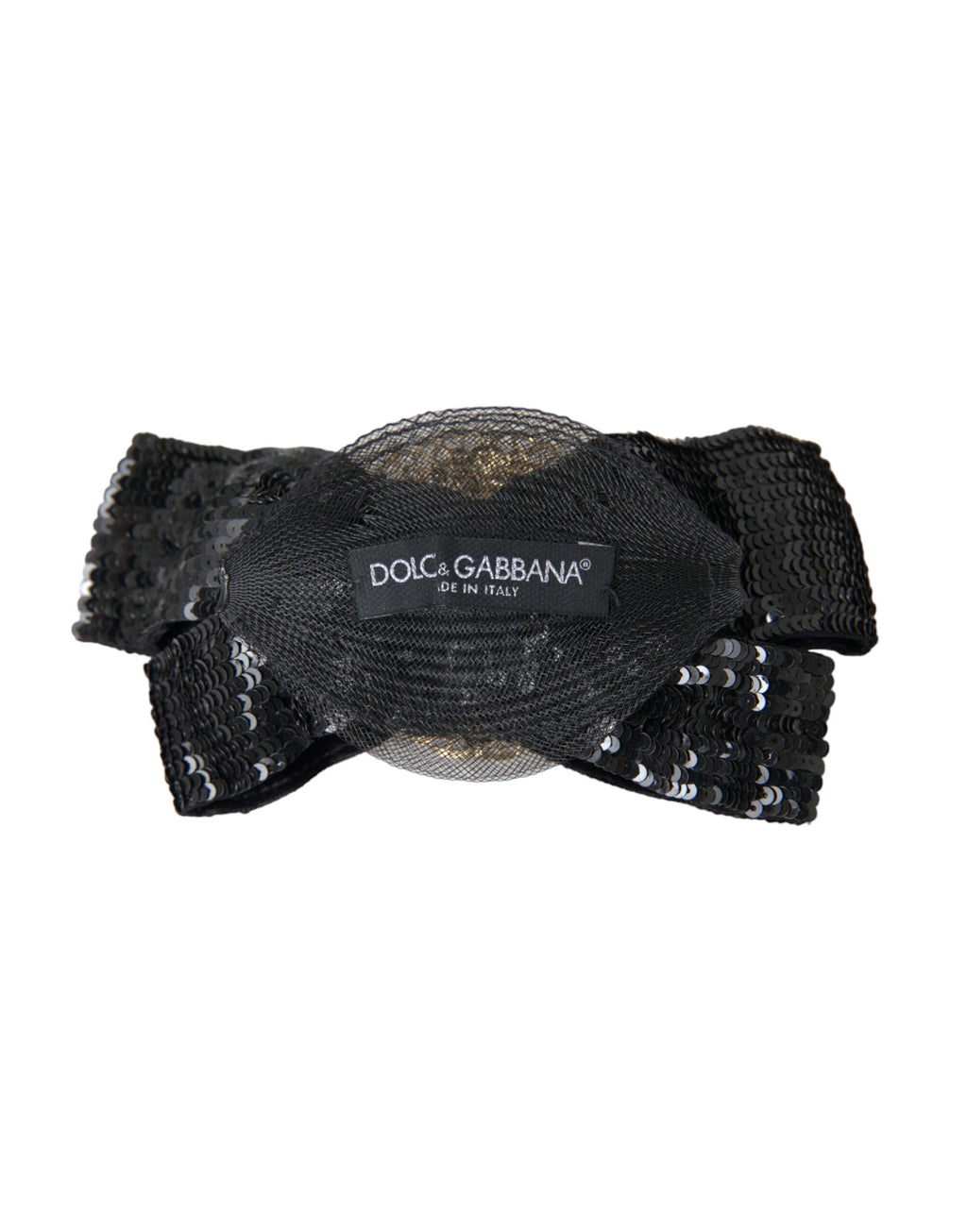 Dolce & Gabbana Black Sequin Pearl Handmade Brooch Hairpin
