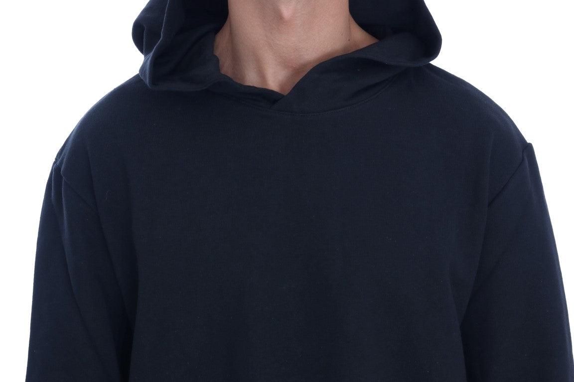 Daniele Alessandrini Schwarzer Gym Casual Baumwollpullover mit Kapuze
