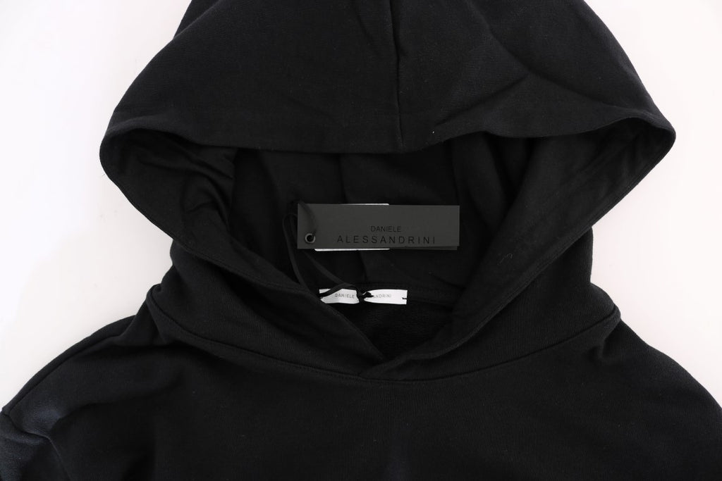 Daniele Alessandrini Schwarzer Gym Casual Baumwollpullover mit Kapuze