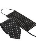 Dolce & Gabbana Black White Polka Dots 100% Silk Tie Face Mask