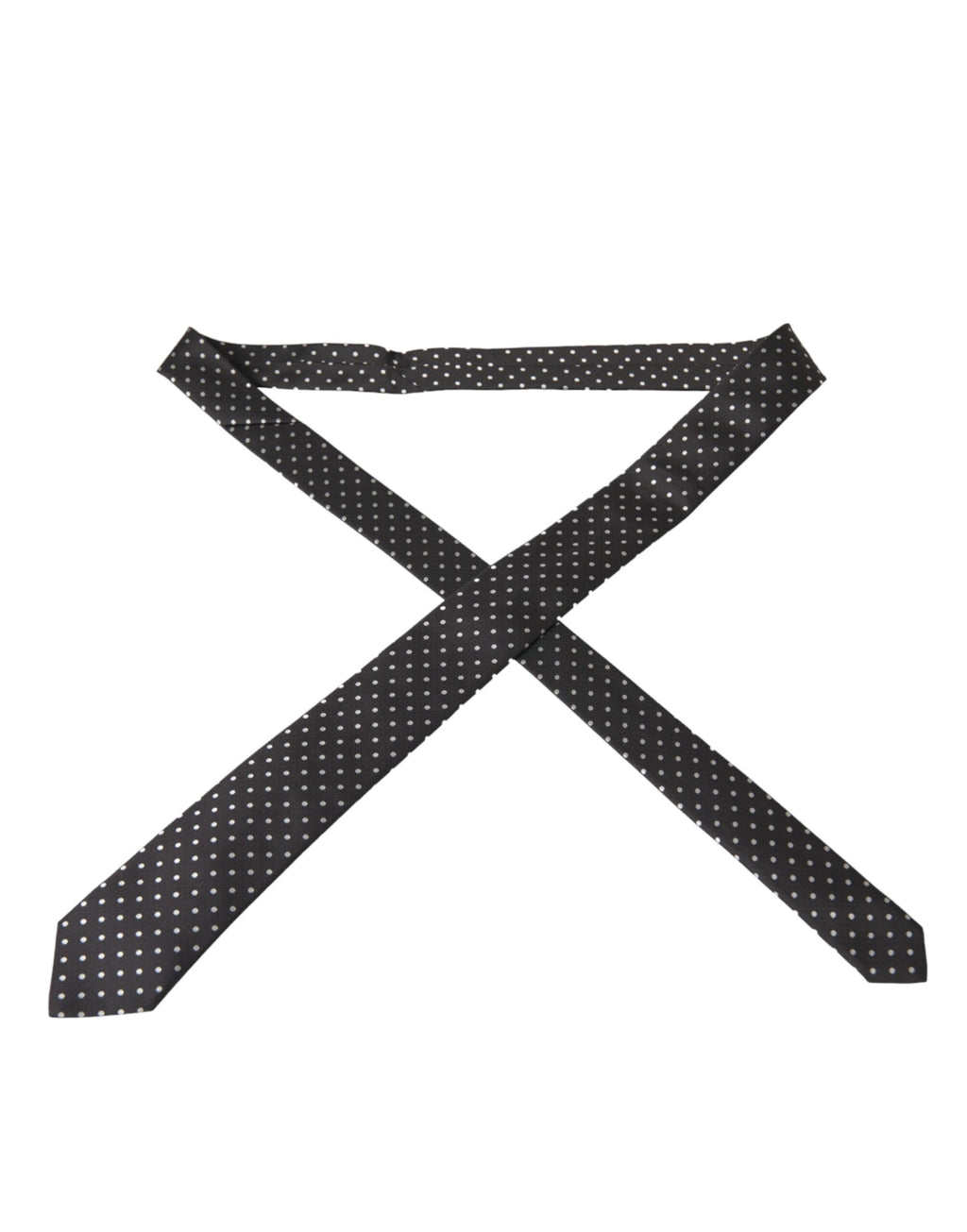 Dolce & Gabbana Black White Polka Dots 100% Silk Tie Face Mask
