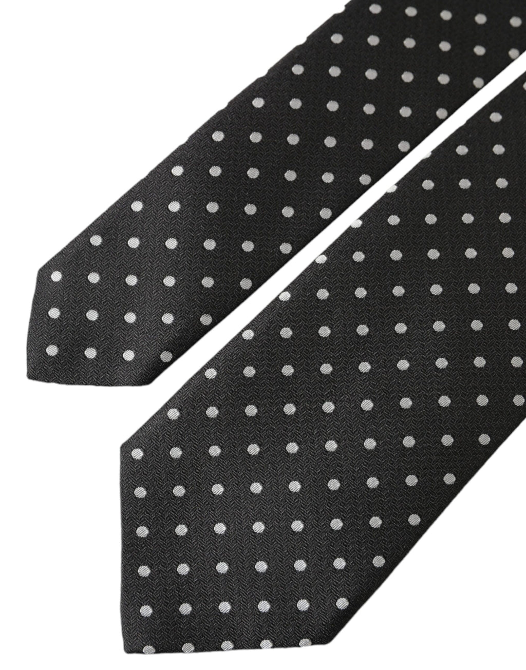 Dolce & Gabbana Black White Polka Dots 100% Silk Tie Face Mask