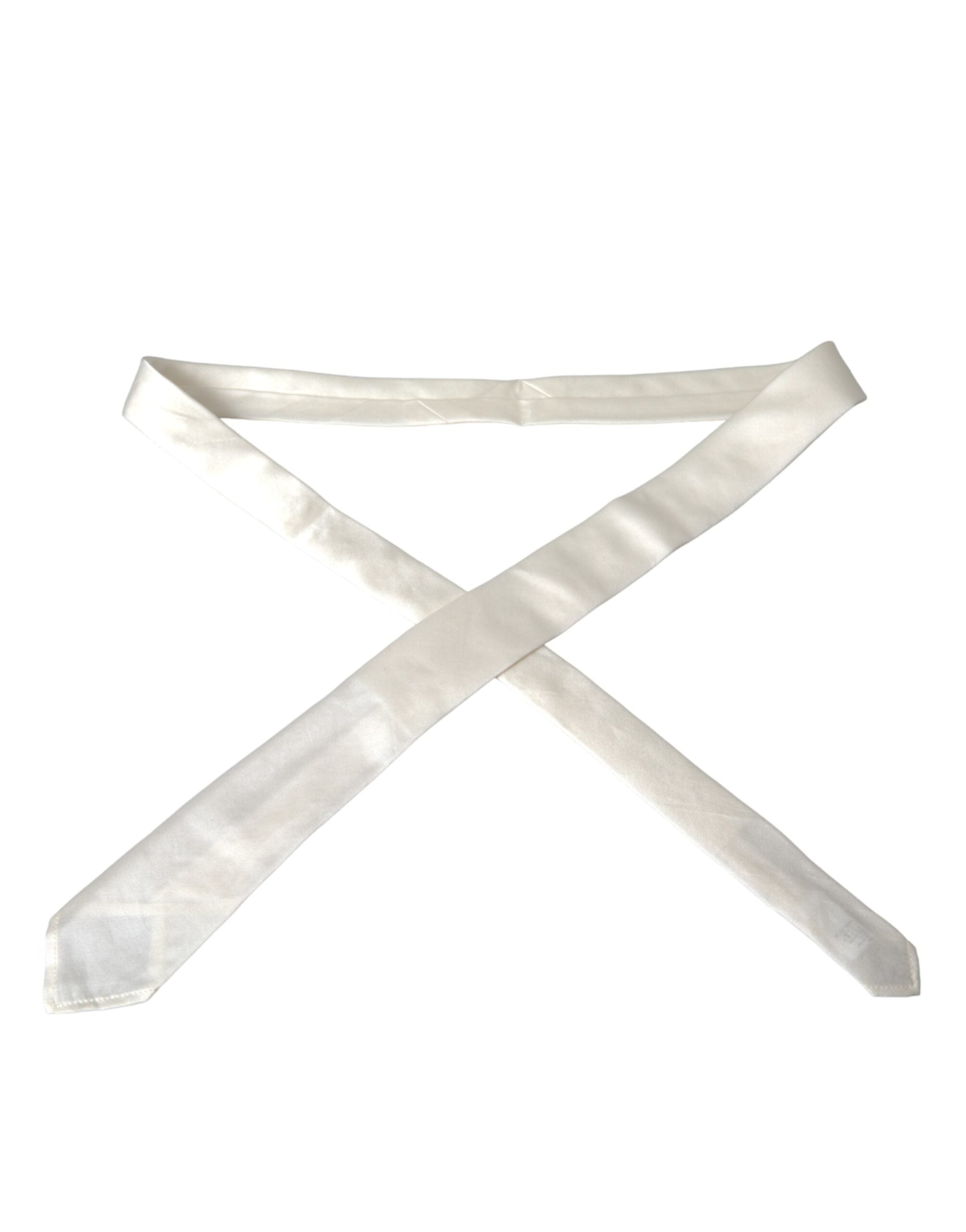Dolce & Gabbana White Silk Blend Adjustable Bow Tie Men's