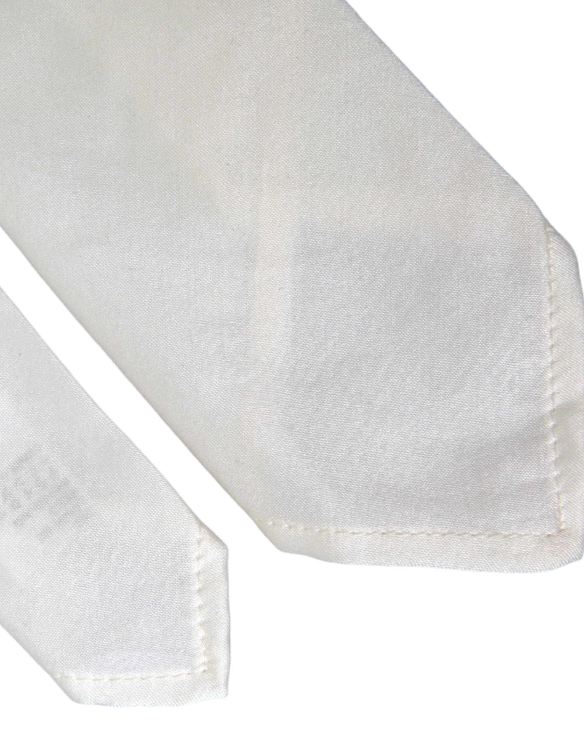 Dolce & Gabbana White Silk Blend Adjustable Bow Tie Men's
