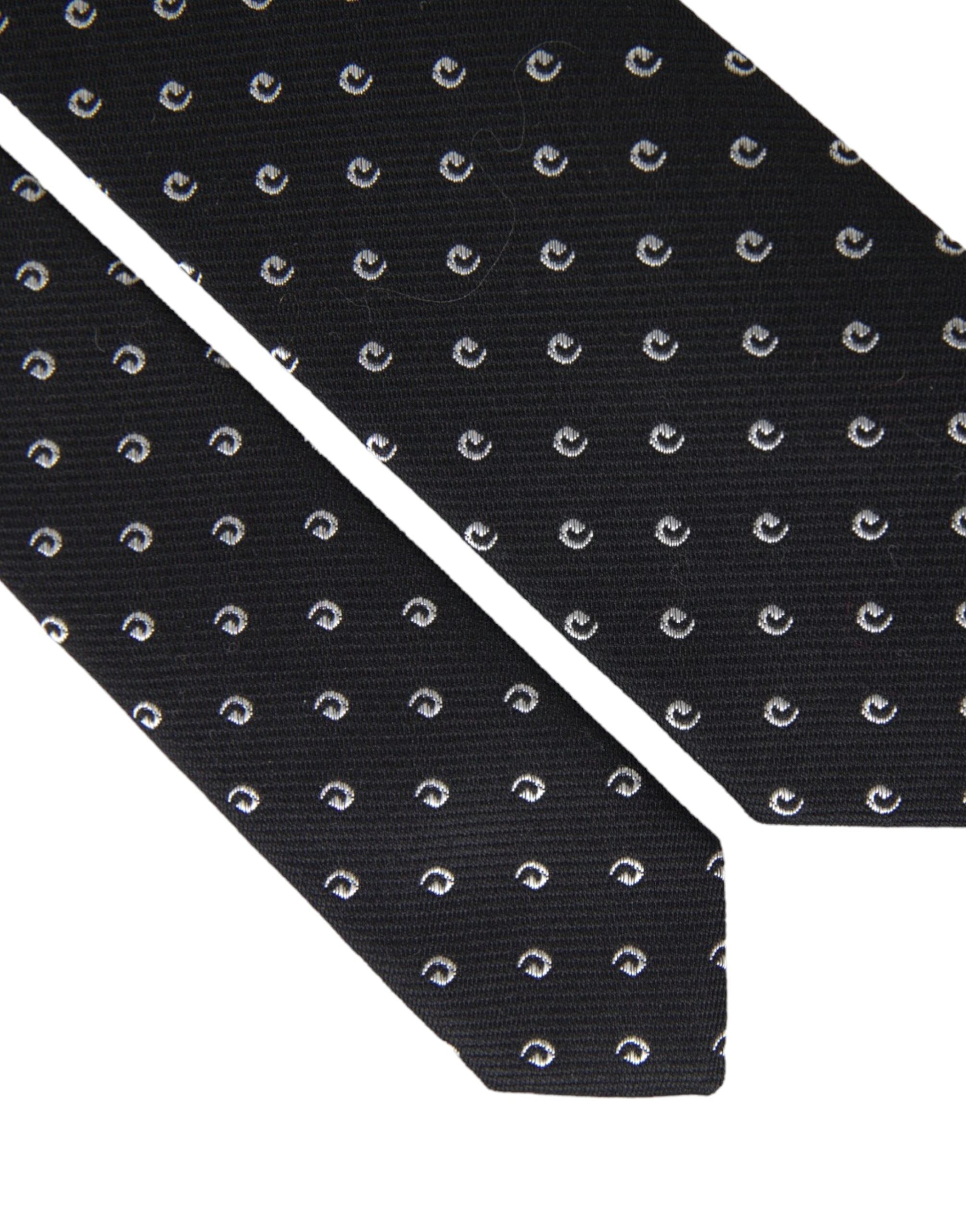 Dolce & Gabbana Black Logo Adjustable Bow Tie in Cotton Blend
