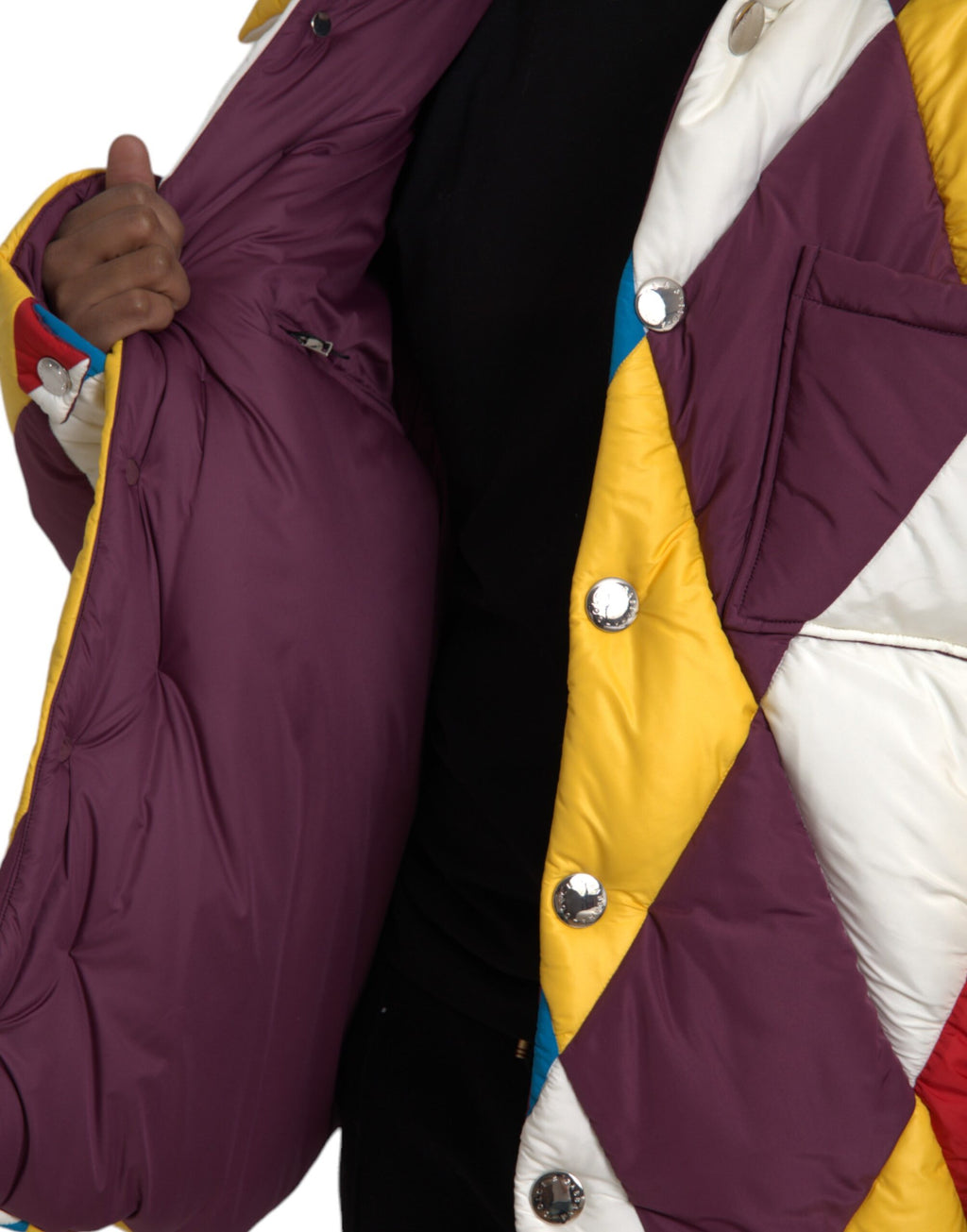 Dolce & Gabbana Multicolor Windbreaker Pufferjacke Männer