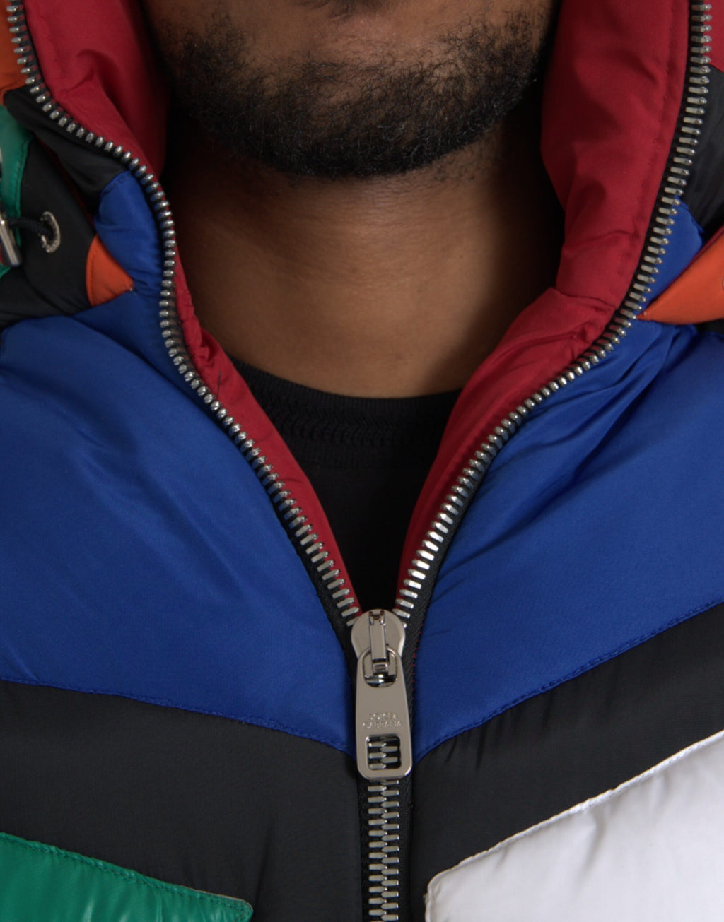 Dolce & Gabbana Multicolor gesteppte Kapuzen-Pufferjacke