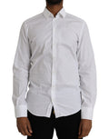Dolce & Gabbana White Long-sleeved Cotton Shirt GOLD