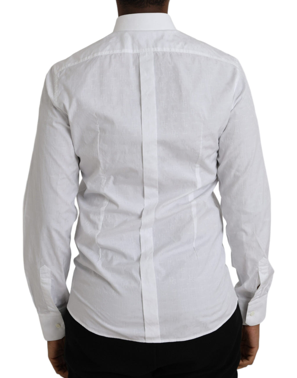 Dolce & Gabbana White Long-sleeved Cotton Shirt GOLD