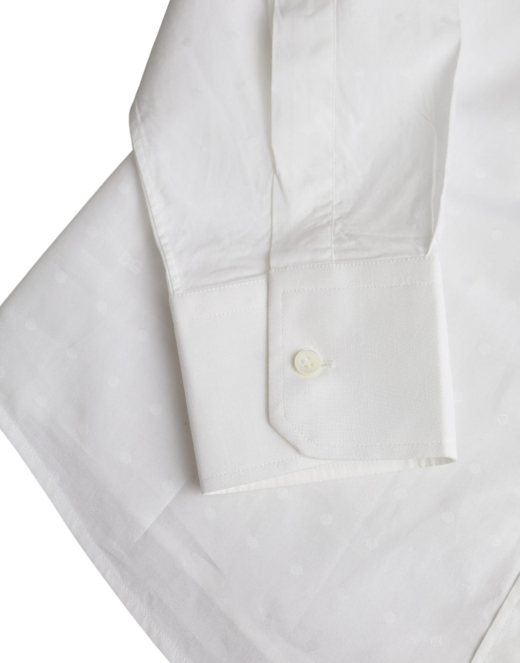 Dolce & Gabbana White Logo Cotton Men's GOLD Dress Shirt