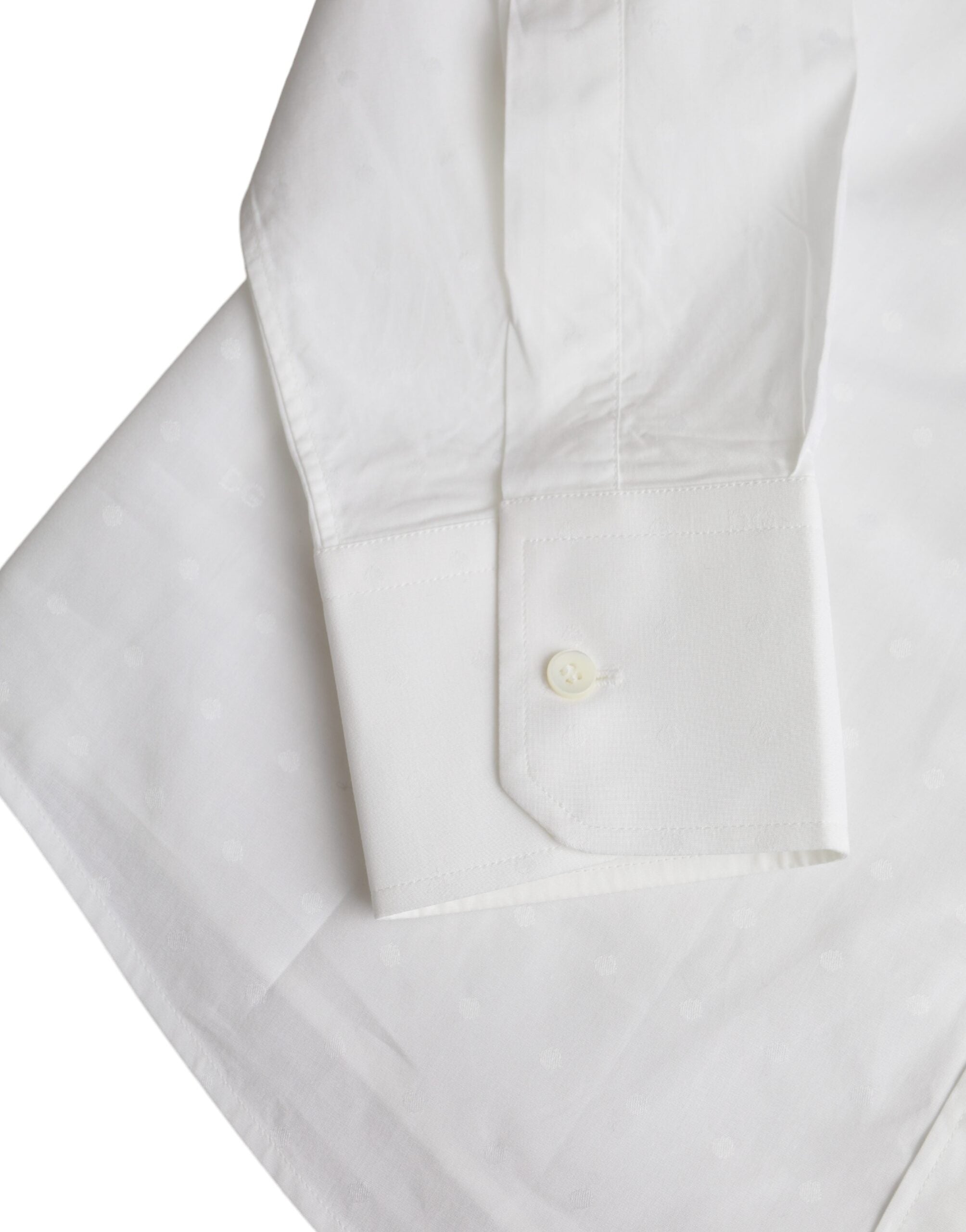Dolce & Gabbana White Logo Cotton Men's GOLD Dress Shirt