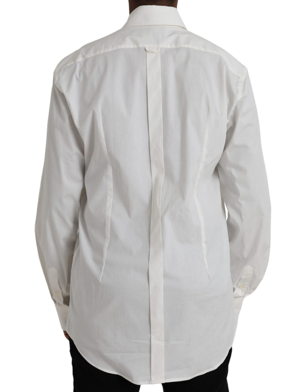Dolce & Gabbana White Cotton Slim Fit GOLD Shirt
