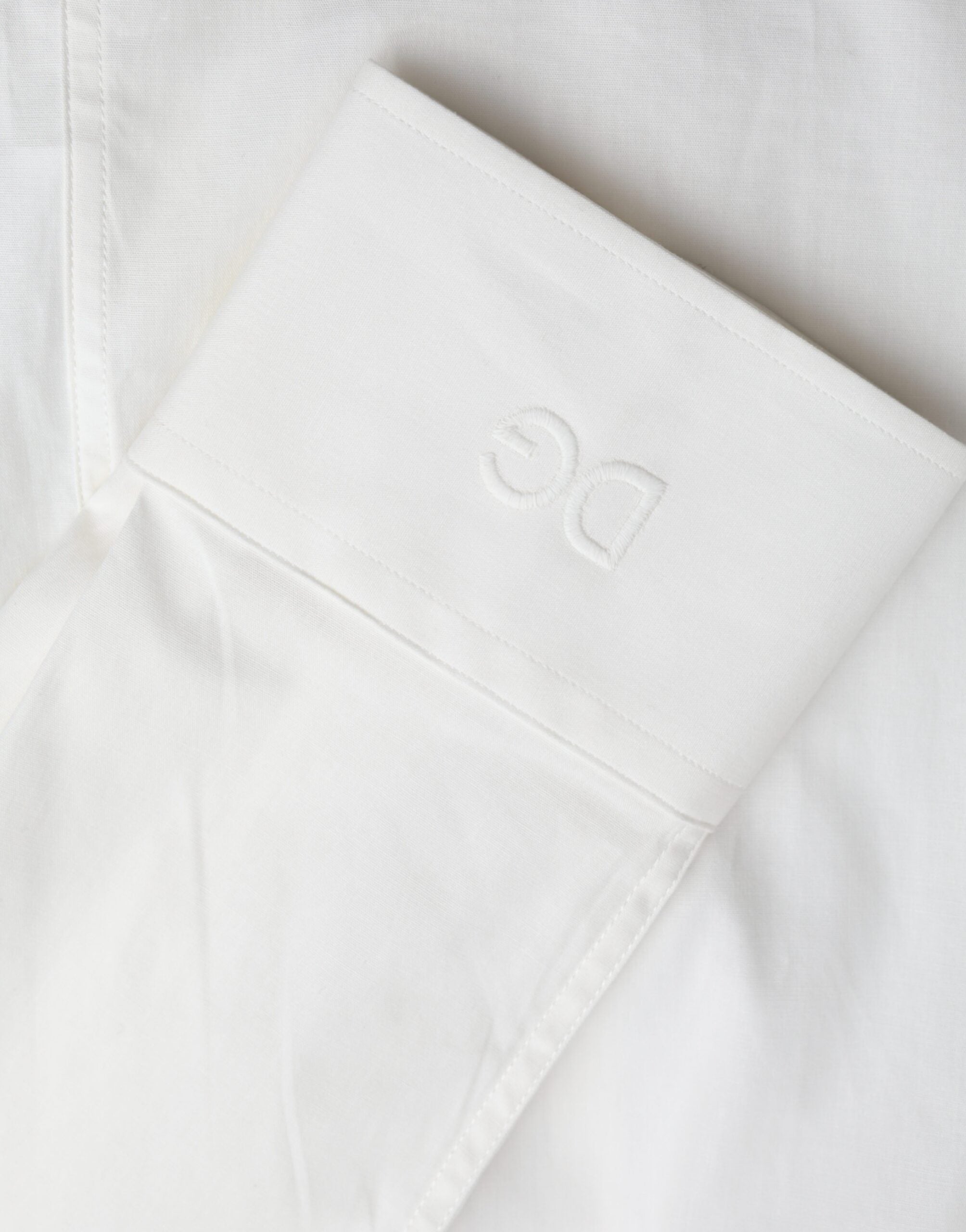 Dolce & Gabbana White Cotton Slim Fit GOLD Shirt