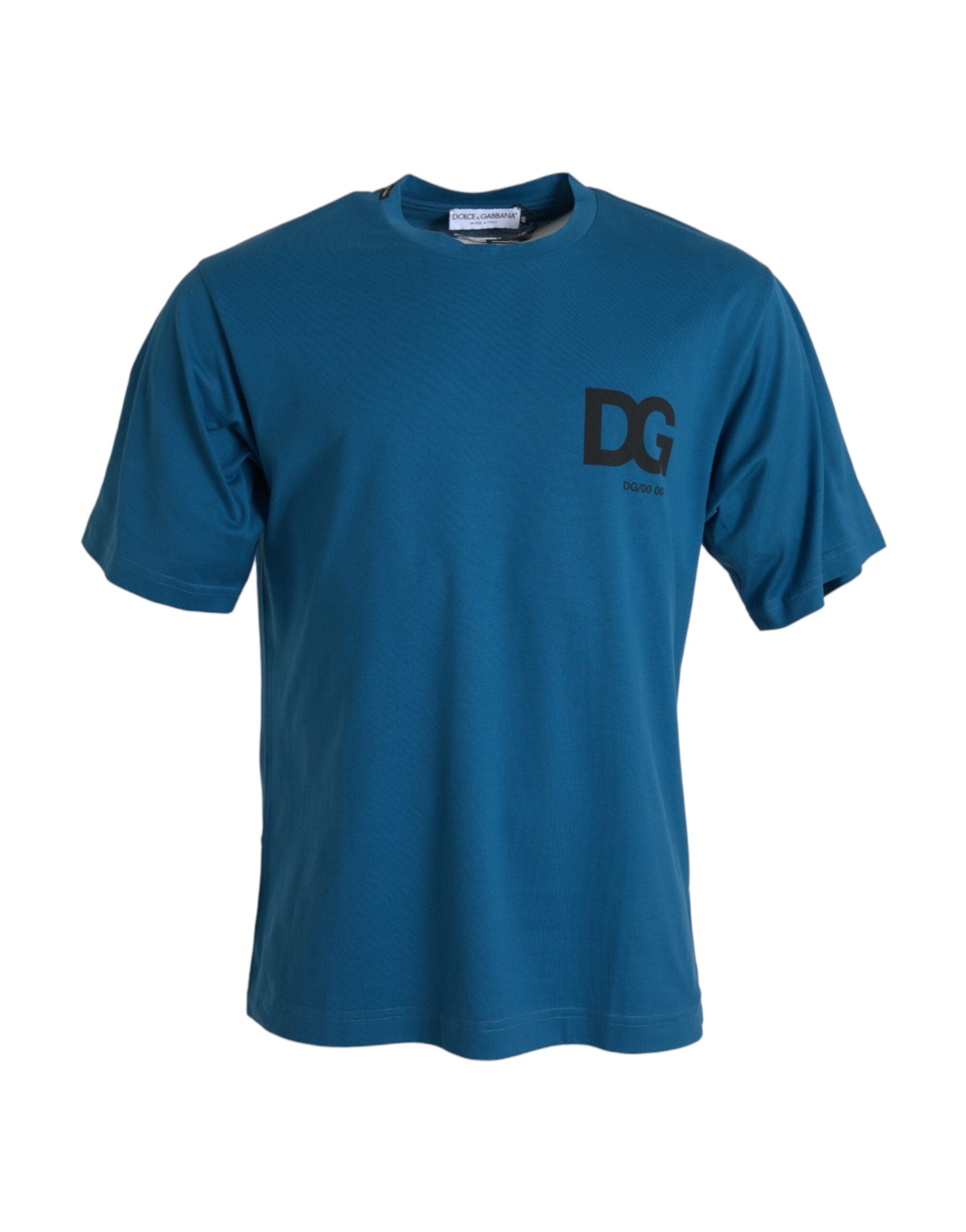 Dolce & Gabbana Blue Logo Crew Neck Short-Sleeve T-Shirt
