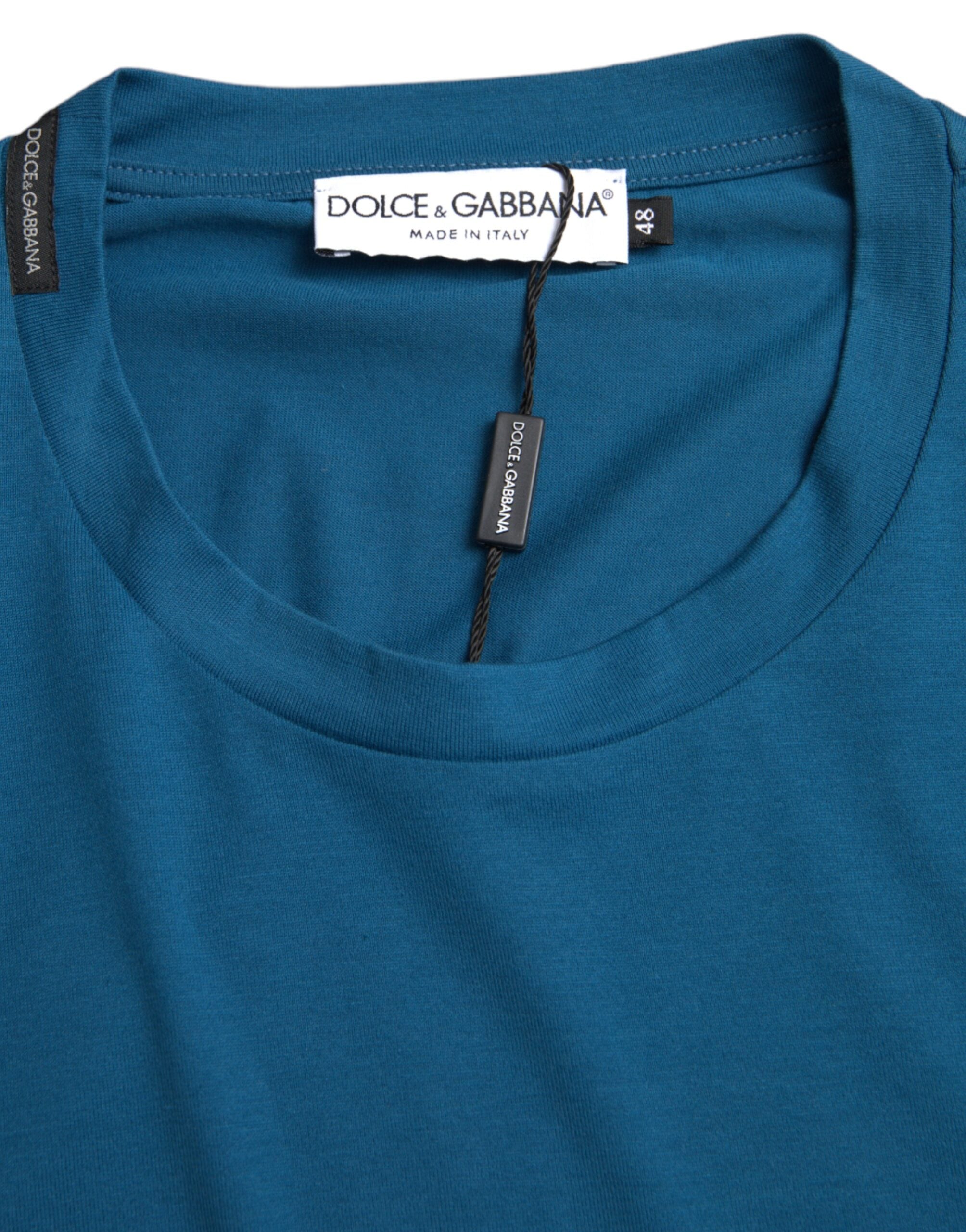 Dolce & Gabbana Blue Logo Crew Neck Short-Sleeve T-Shirt