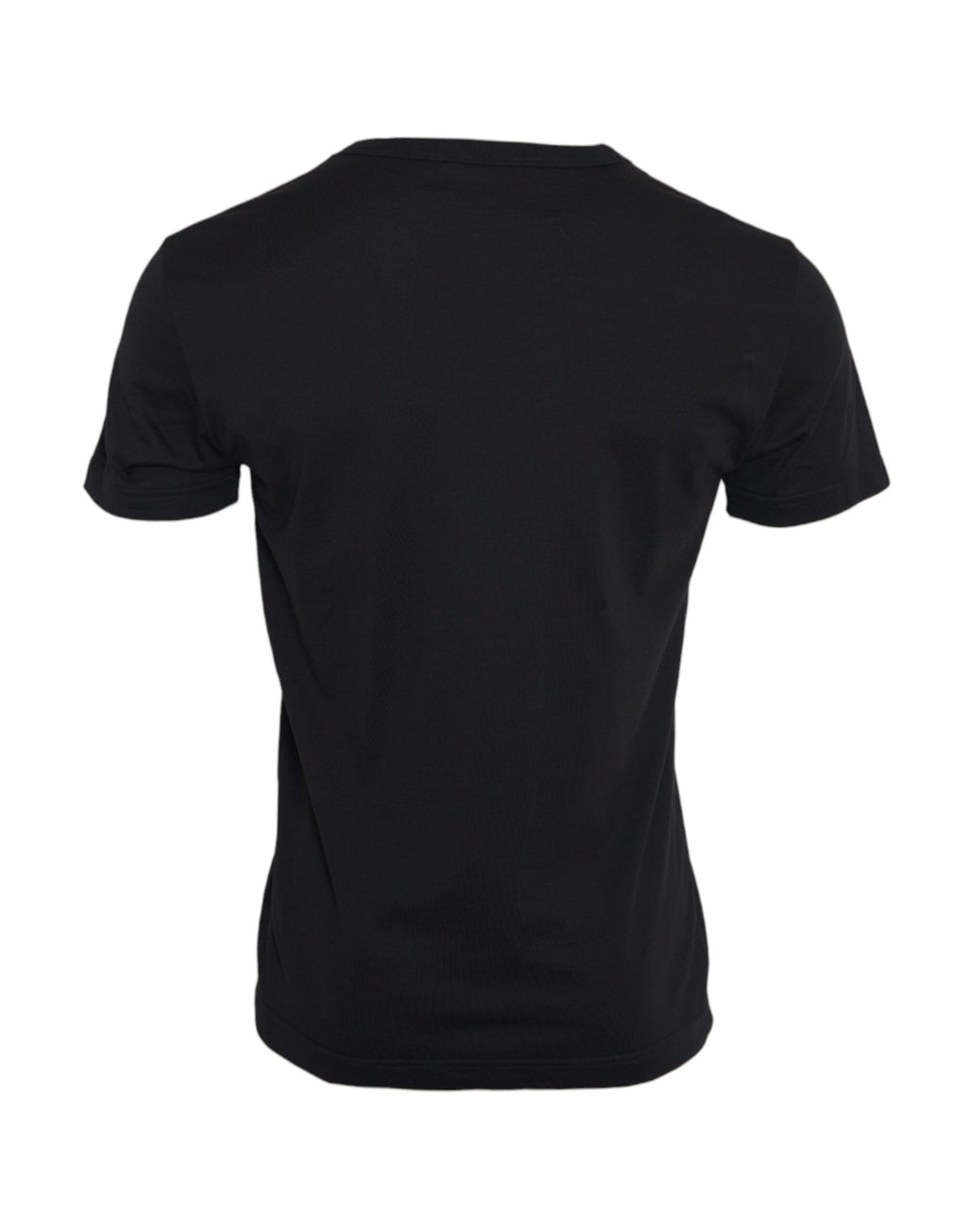 Dolce & Gabbana Black Cotton Silver Chain Short Sleeve T-Shirt