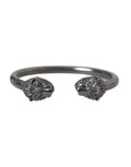 Nialaya Schwarzer Rhodium-Löwe-Armreif Frauen