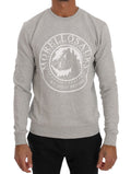 Frankie Morello Grauer Pullover aus Baumwolle mit Rundhalsausschnitt