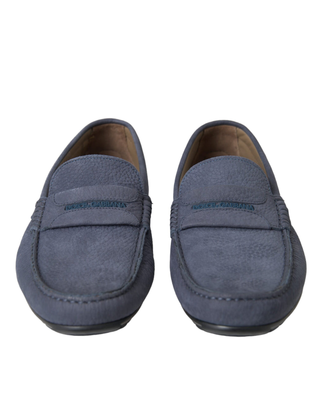 Dolce & Gabbana Blue Calfskin Slip-On Loafer Shoes