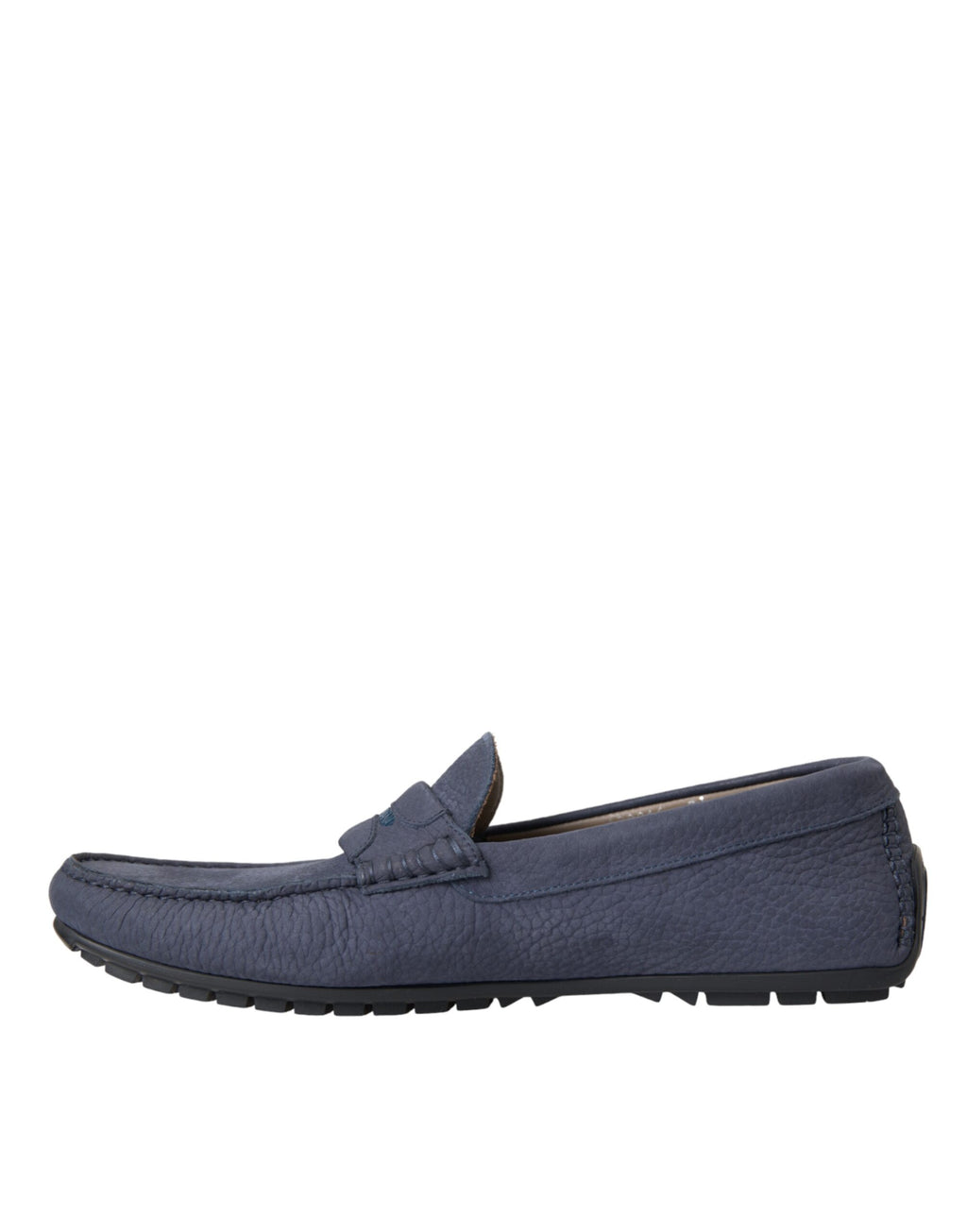 Dolce & Gabbana Blue Calfskin Slip-On Loafer Shoes