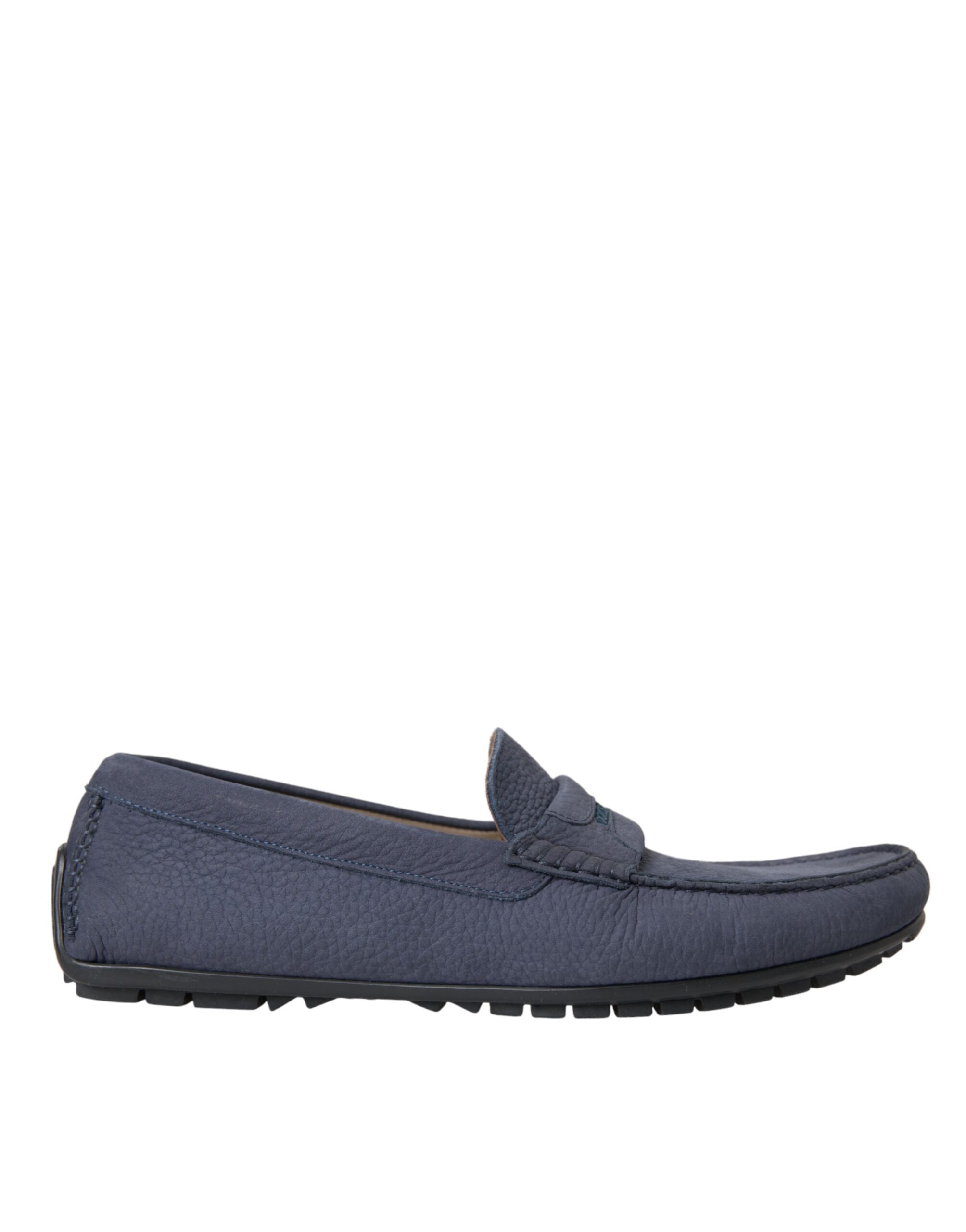 Dolce & Gabbana Blue Calfskin Slip-On Loafer Shoes