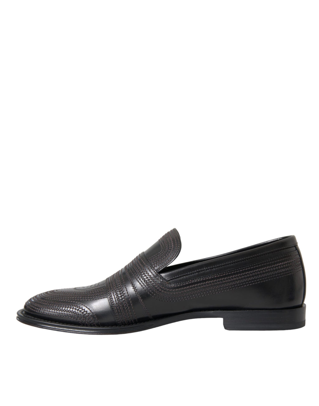 Dolce & Gabbana Black Brown Leather Loafers Men's Dress Shoes