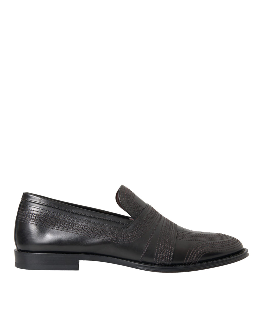 Dolce & Gabbana Black Brown Leather Loafers Men's Dress Shoes