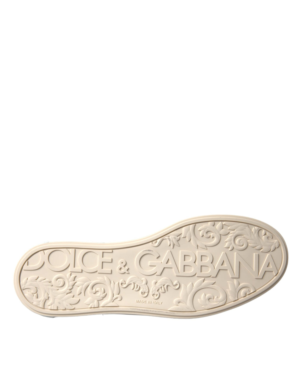 Dolce & Gabbana Silver Portofino Calfskin Sneakers Men's Shoes