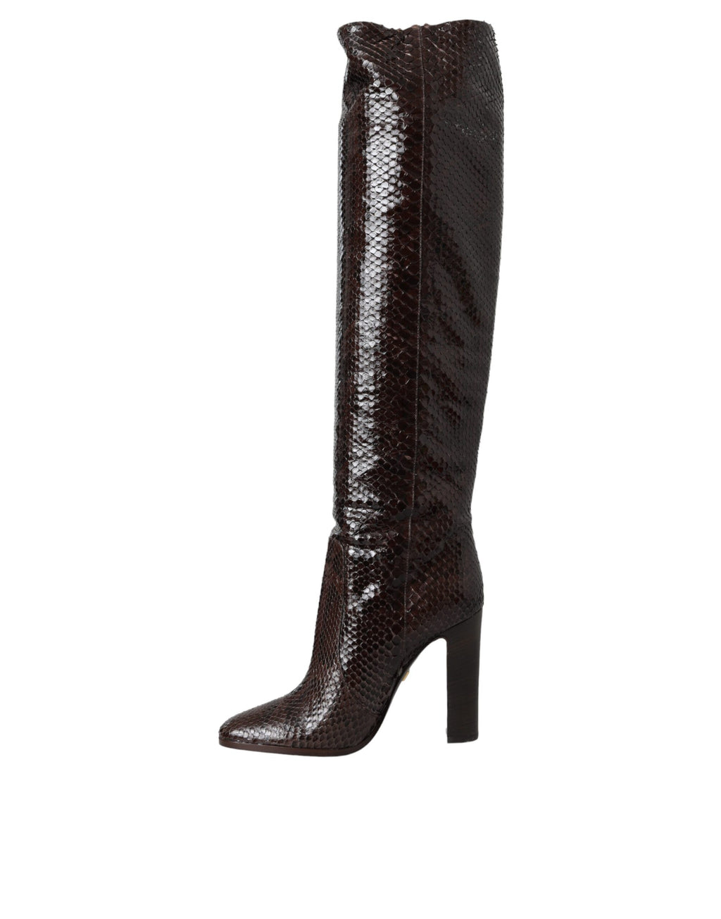 Dolce & Gabbana Brown Exotic Leather High Heel Boots Shoes