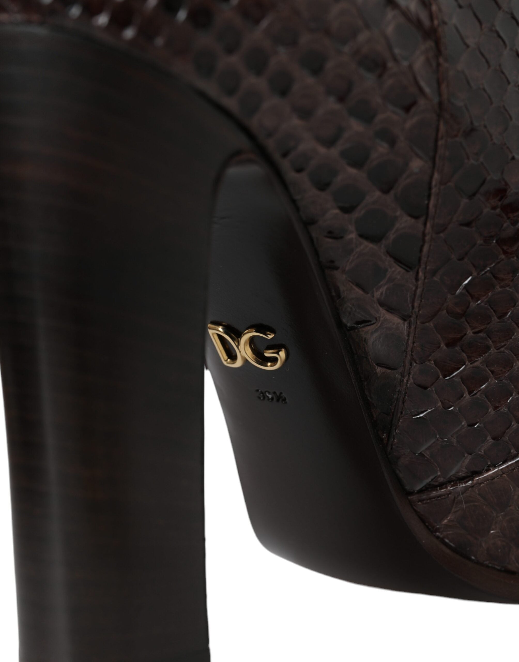 Dolce & Gabbana Brown Exotic Leather High Heel Boots Shoes