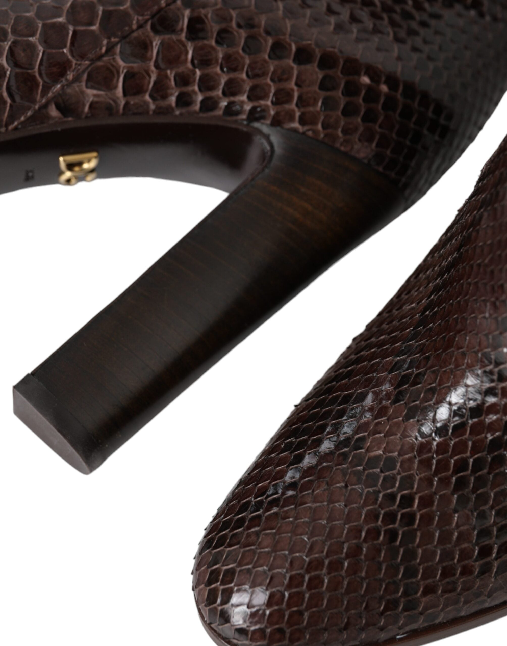 Dolce & Gabbana Brown Exotic Leather High Heel Boots Shoes