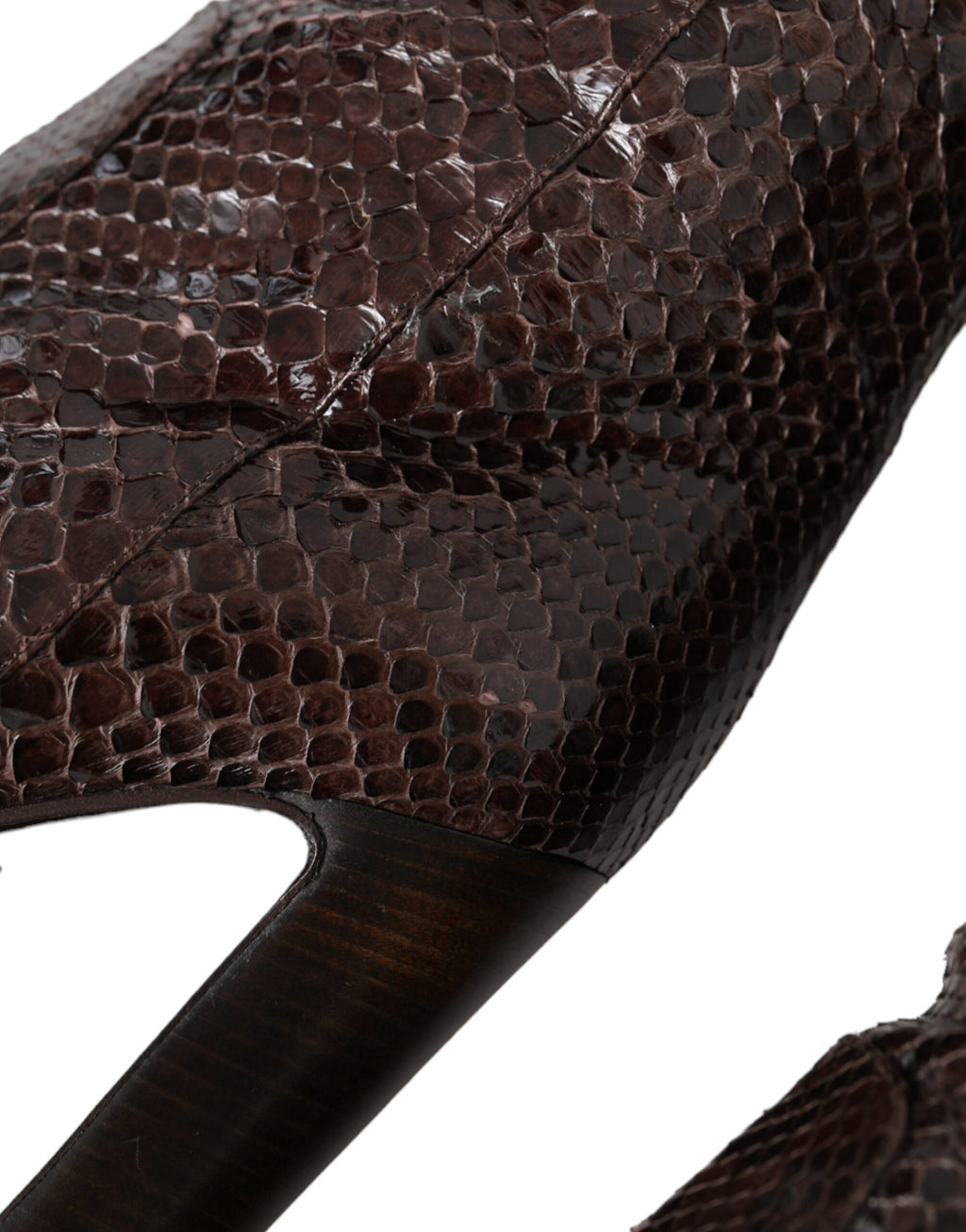 Dolce & Gabbana Brown Exotic Leather High Heel Boots Shoes