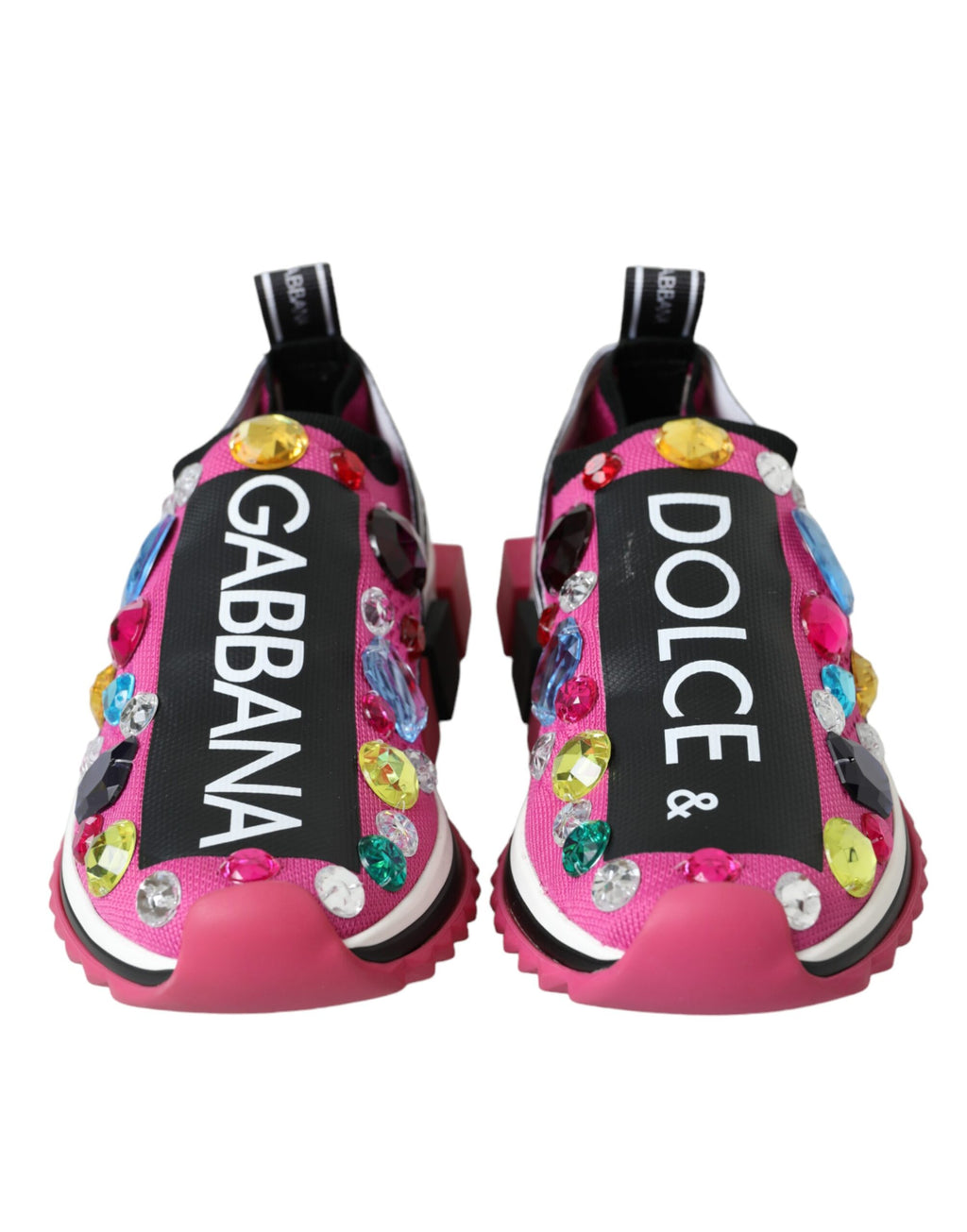Dolce & Gabbana Rosa Sorrento Crystal Sneakers Shoes