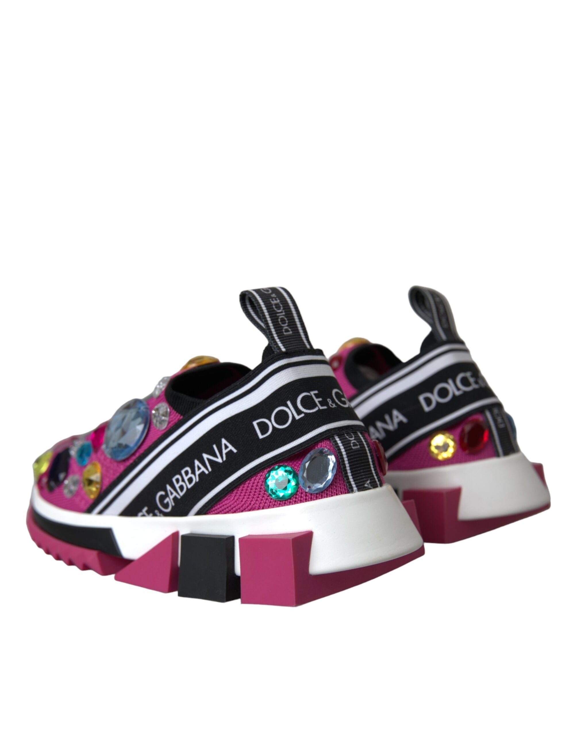 Dolce & Gabbana Rosa Sorrento Crystal Sneakers Shoes