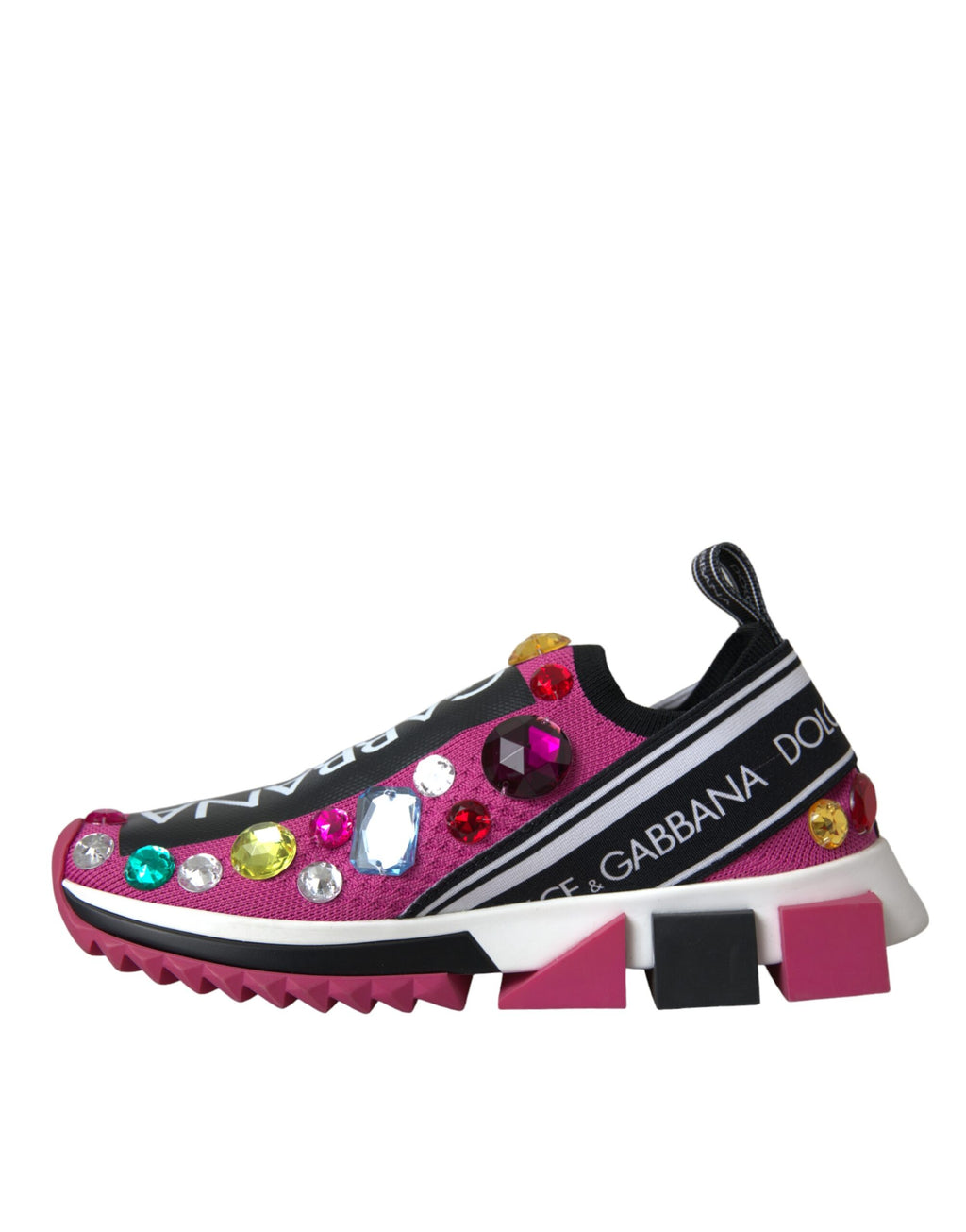 Dolce & Gabbana Rosa Sorrento Crystal Sneakers Shoes