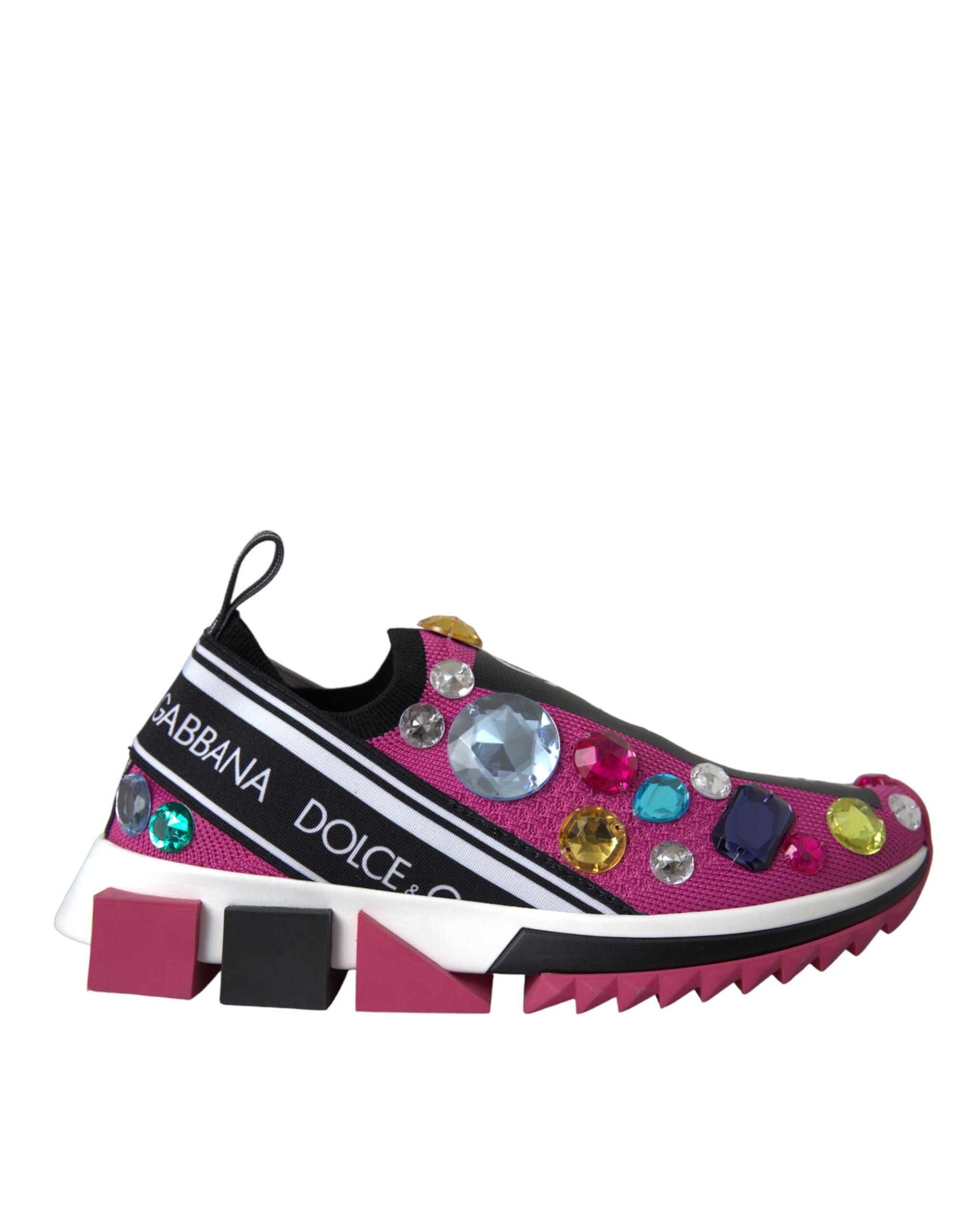 Dolce & Gabbana Rosa Sorrento Crystal Sneakers Shoes