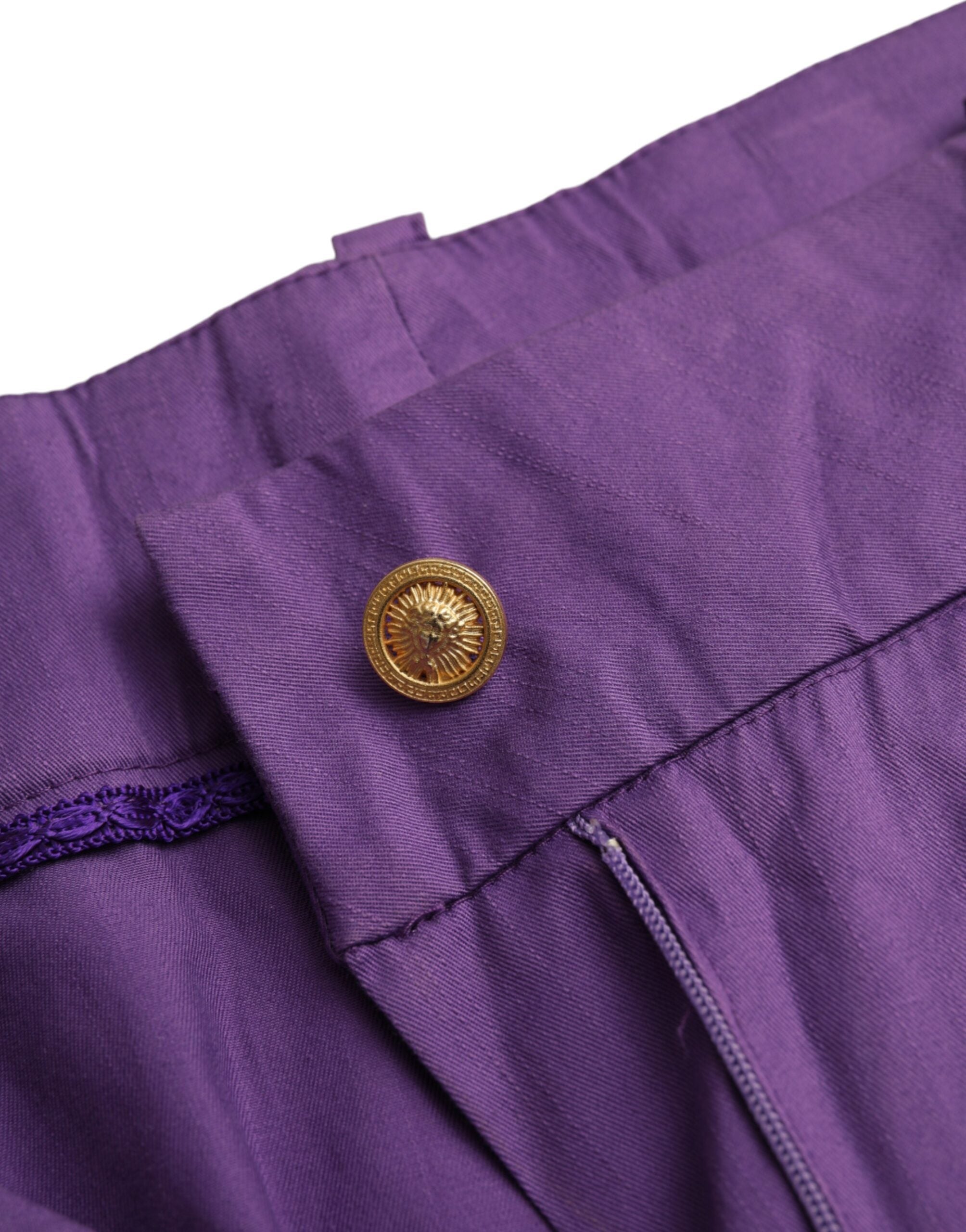 BENCIVENGA Lila Baumwolle MidWaist Straight Cropped Pants