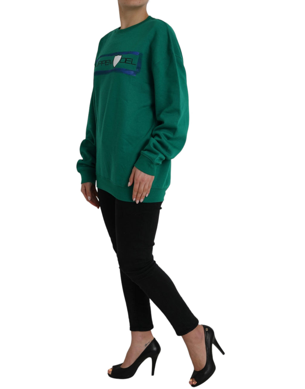Philippe Model Grüner Baumwoll-Logo-Pullover mit langen Ärmeln