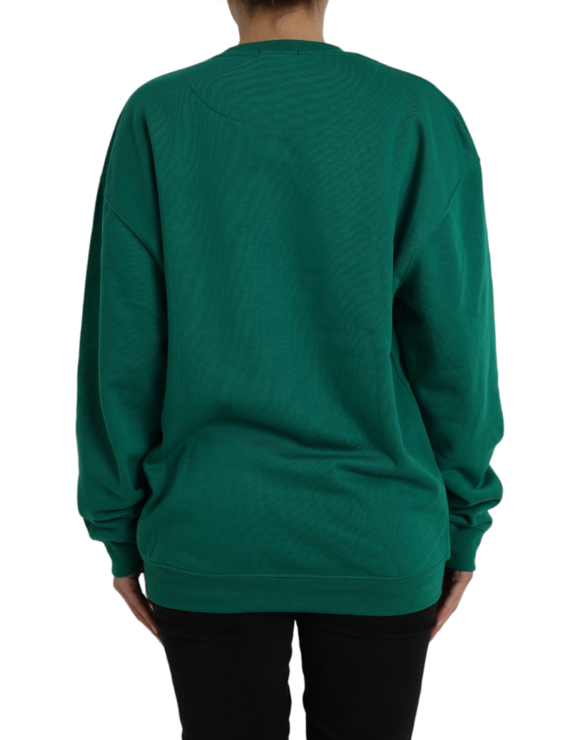 Philippe Model Grüner Baumwoll-Logo-Pullover mit langen Ärmeln
