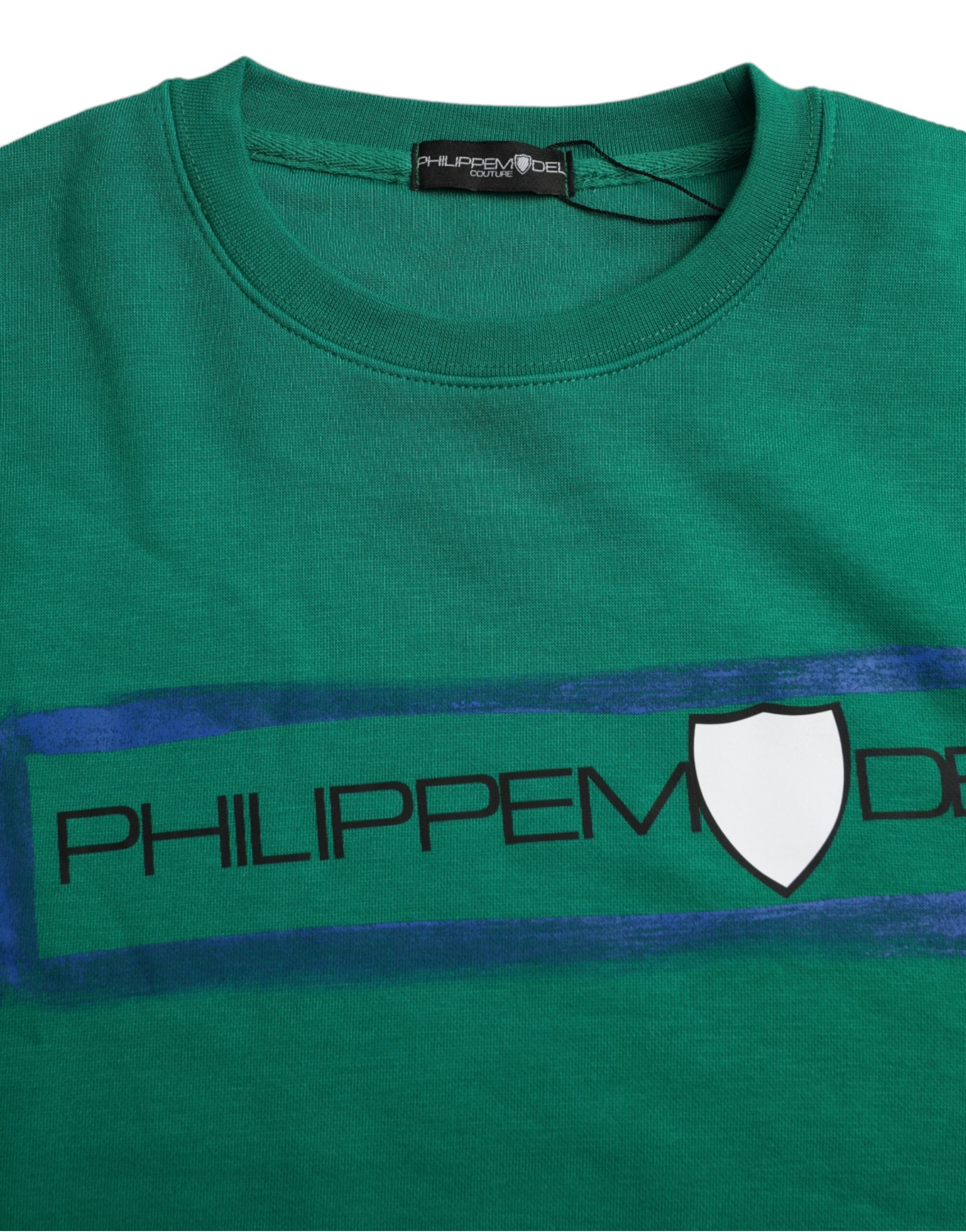 Philippe Model Grüner Baumwoll-Logo-Pullover mit langen Ärmeln