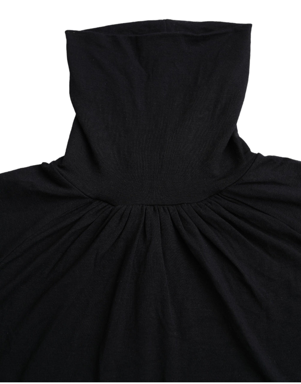 Costume National Schwarzes Kurzarm-Top mit Rollkragen aus Viskose