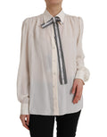 Dolce & Gabbana White Long-Sleeved Blouse Top with Button Placket