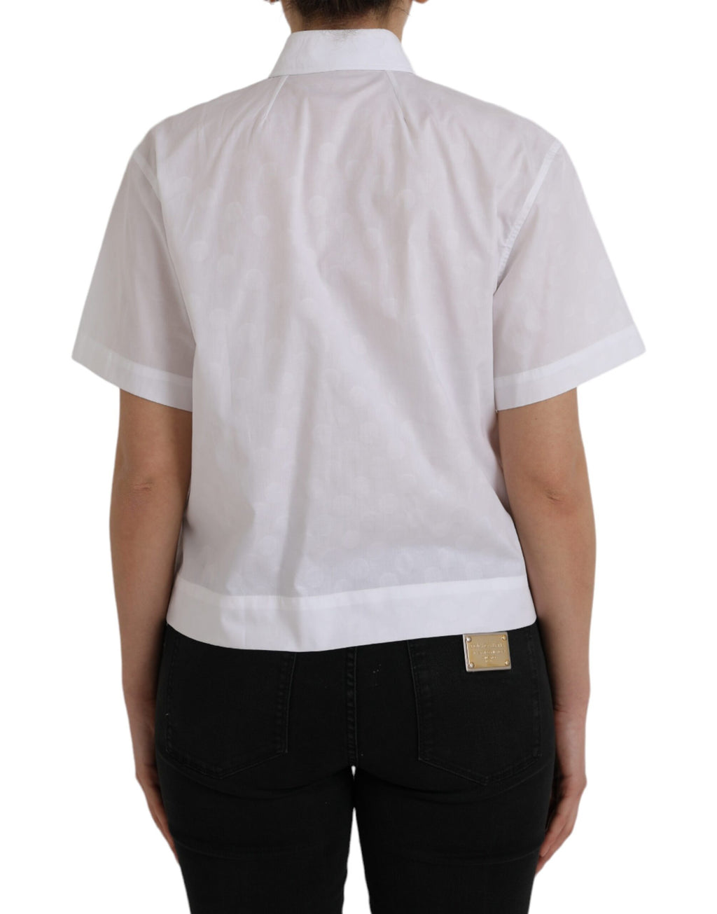 Dolce & Gabbana White Short-Sleeved Polo Shirt with Collar