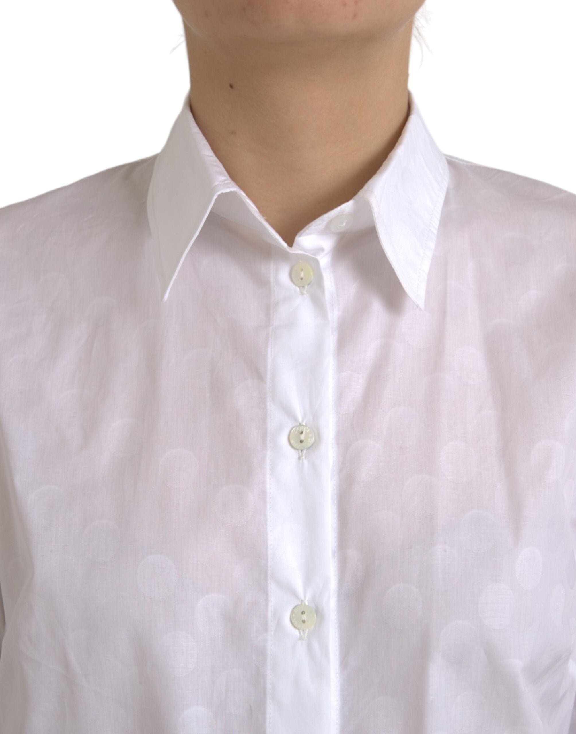 Dolce & Gabbana White Short-Sleeved Polo Shirt with Collar